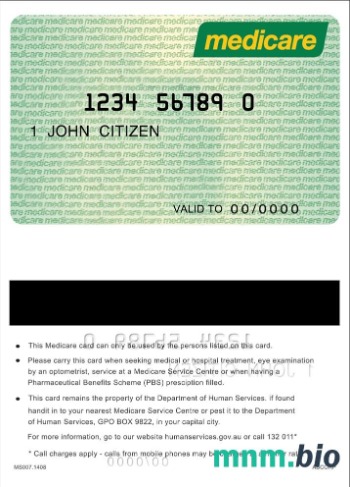 Szablon karty Medicare Australii w PSD